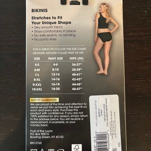 *New in Package*Fruit of the Loom Seamless Bikinis 6 pack, Size 9 (2XL)